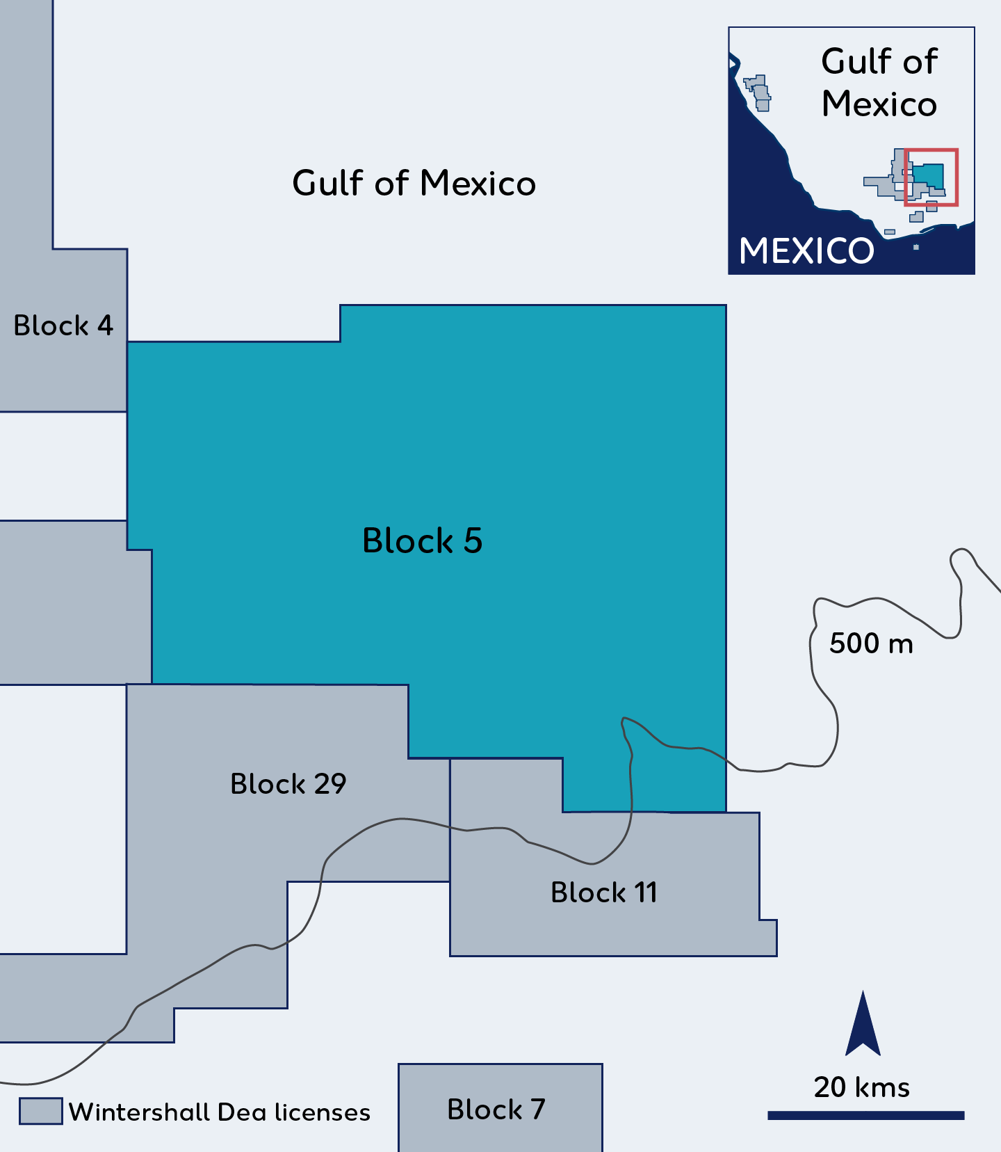 Map Wintershall Dea Licenses in Mexiko