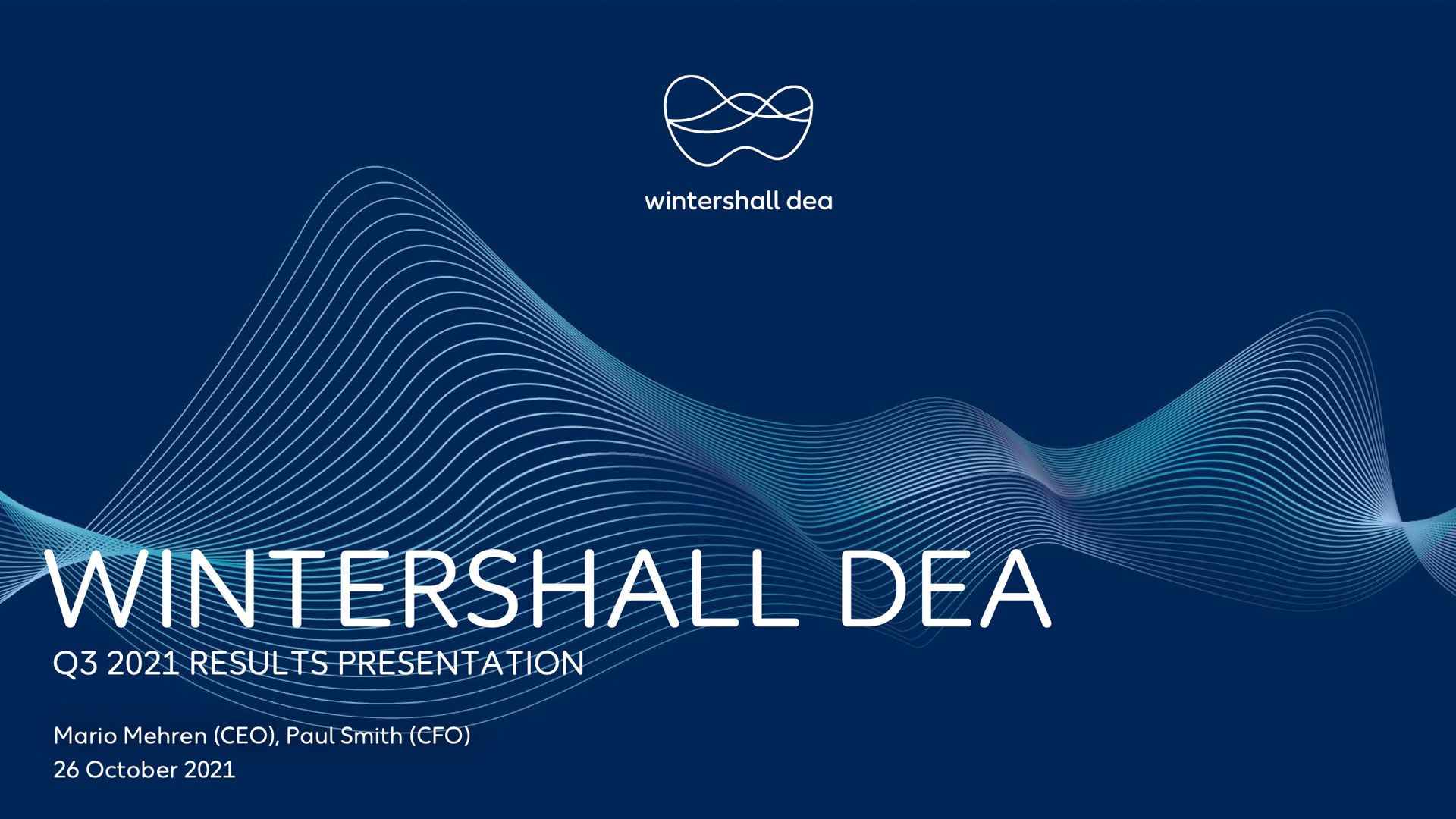 Wintershall Dea Q3 Presentation Cover image