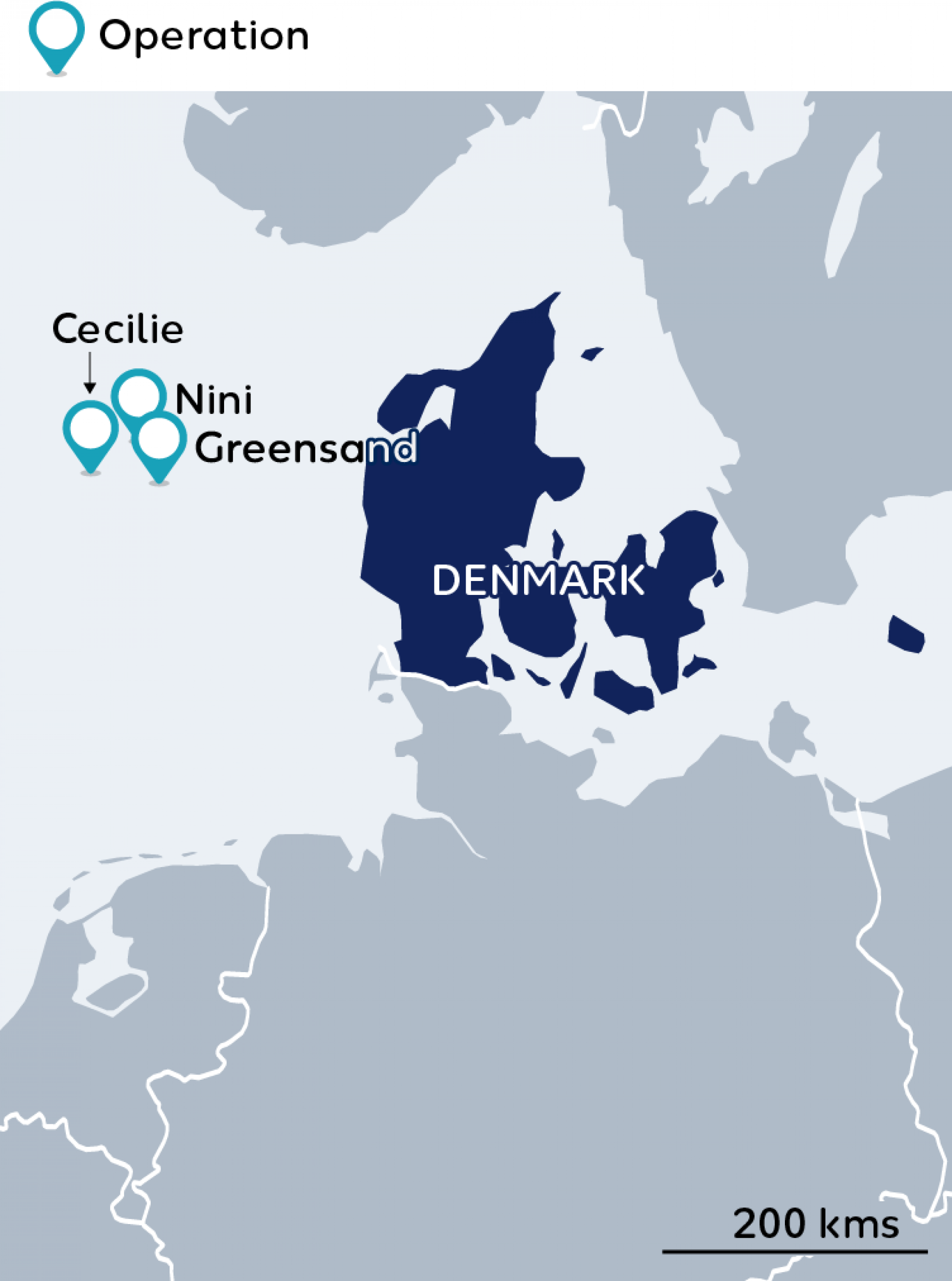 Map of concessions in Denmark